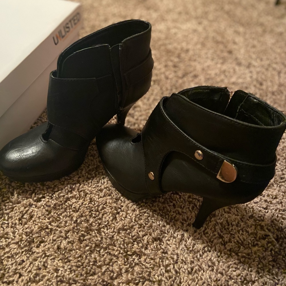 Black/Gold Bootie Boots (Barely Worn)